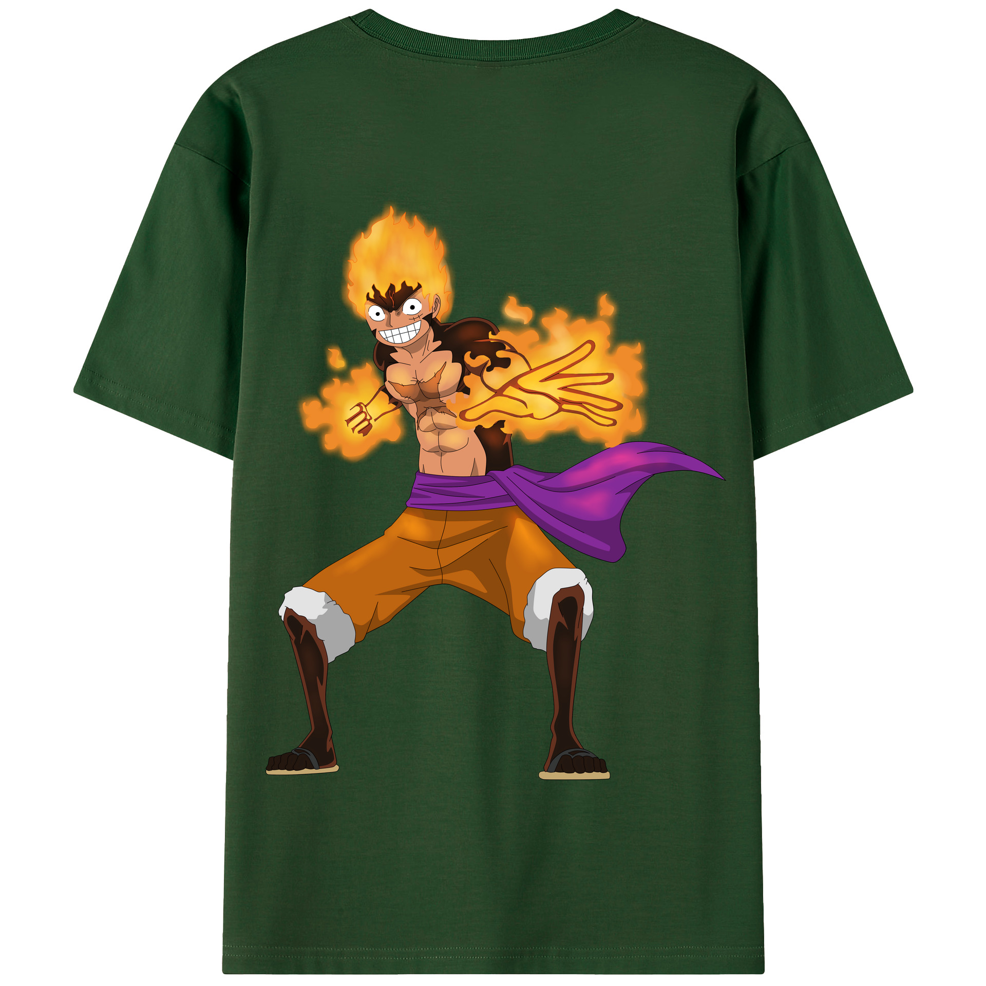 ワンピース モンキー・D・ルフィ ONE PIECE Monkey D. Luffy 綿100％半袖Tシャツ（背面プリント）